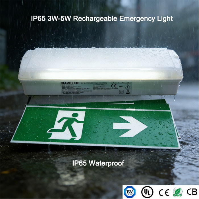 BAIYI HOT IP65 可充电 LED 隔板 3H 电池备用 LED 应急灯