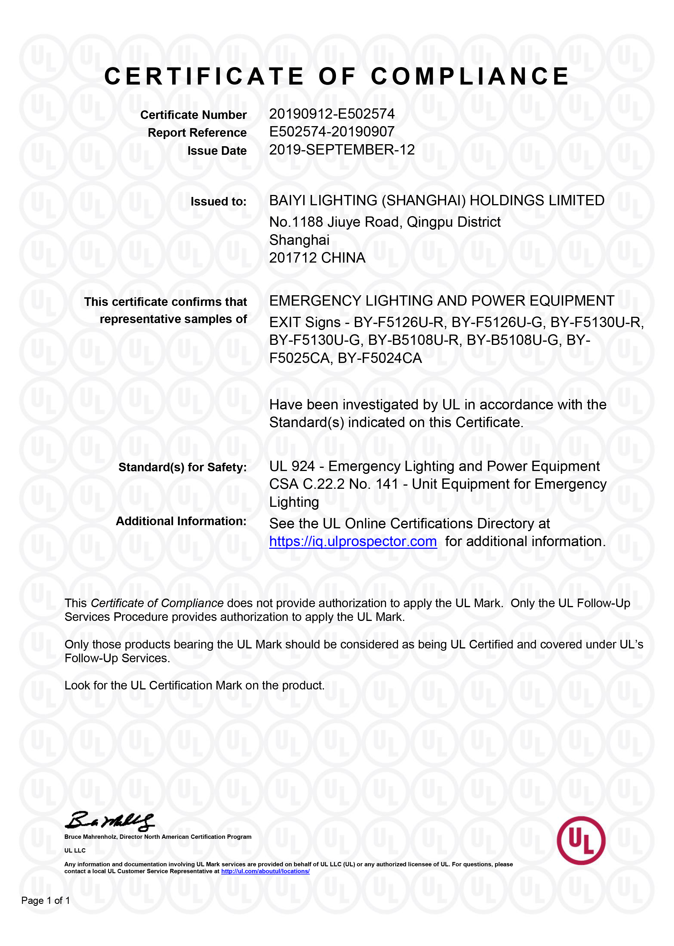 by-f5025ca --- ul-Certificate