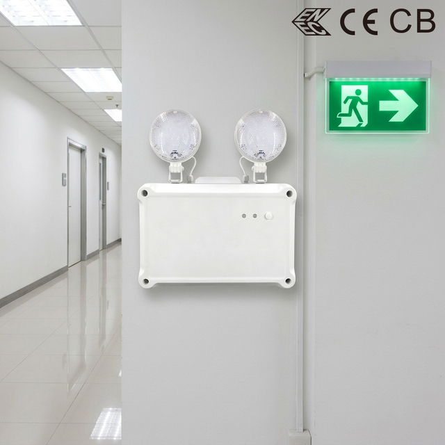IP65 仓库用 Luz De Emergencia 双聚光灯 BY-Z5027E-2